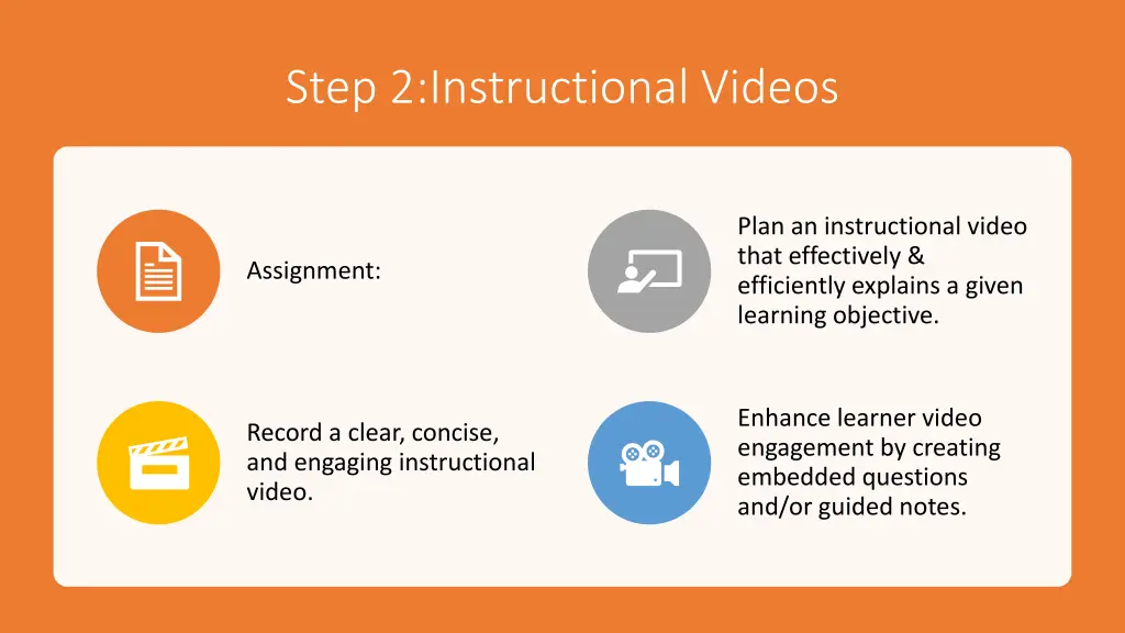step 2 instructional videos