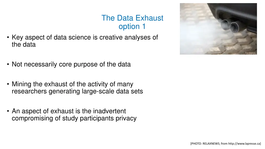 the data exhaust option 1