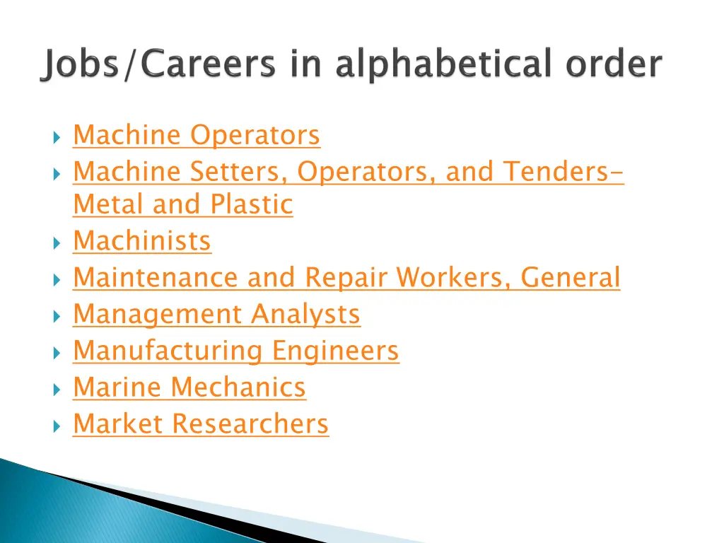 machine operators machine setters operators