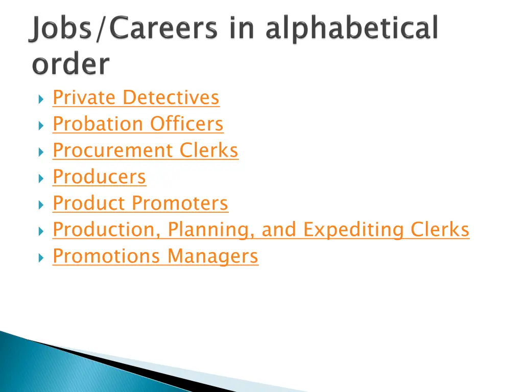 private detectives probation officers procurement