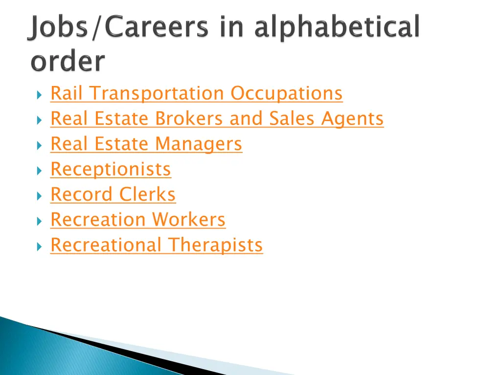 rail transportation occupations real estate