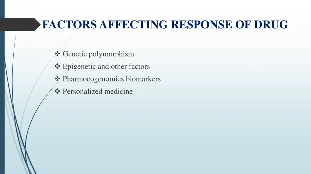 factors affecting response of drug