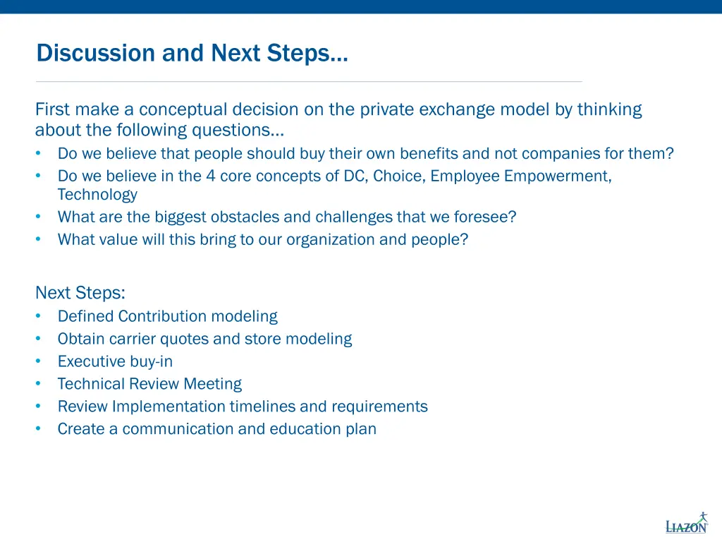 discussion and next steps