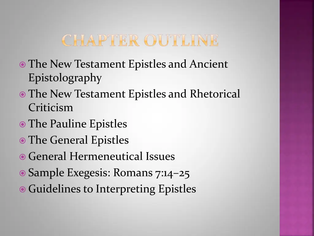 chapter outline