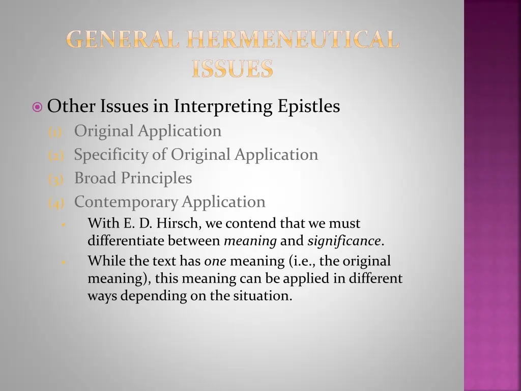 general hermeneutical issues 2