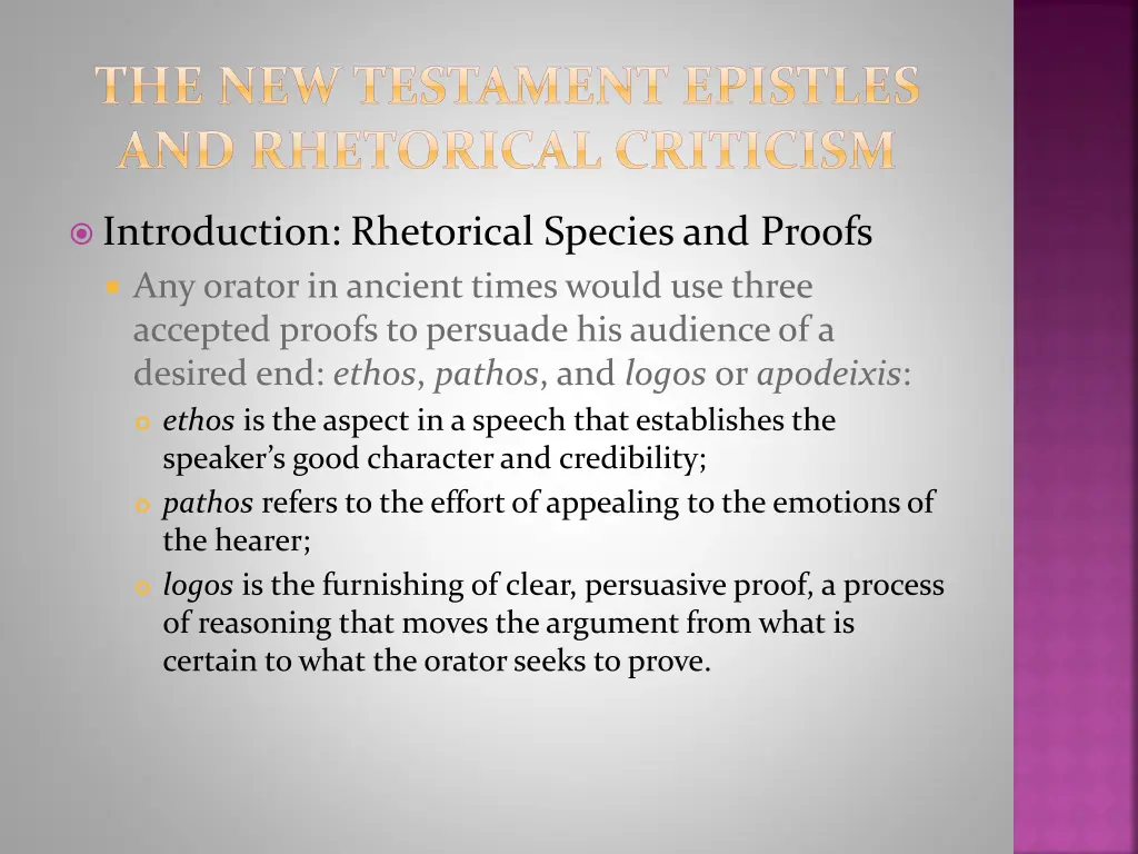 the new testament epistles and rhetorical 1