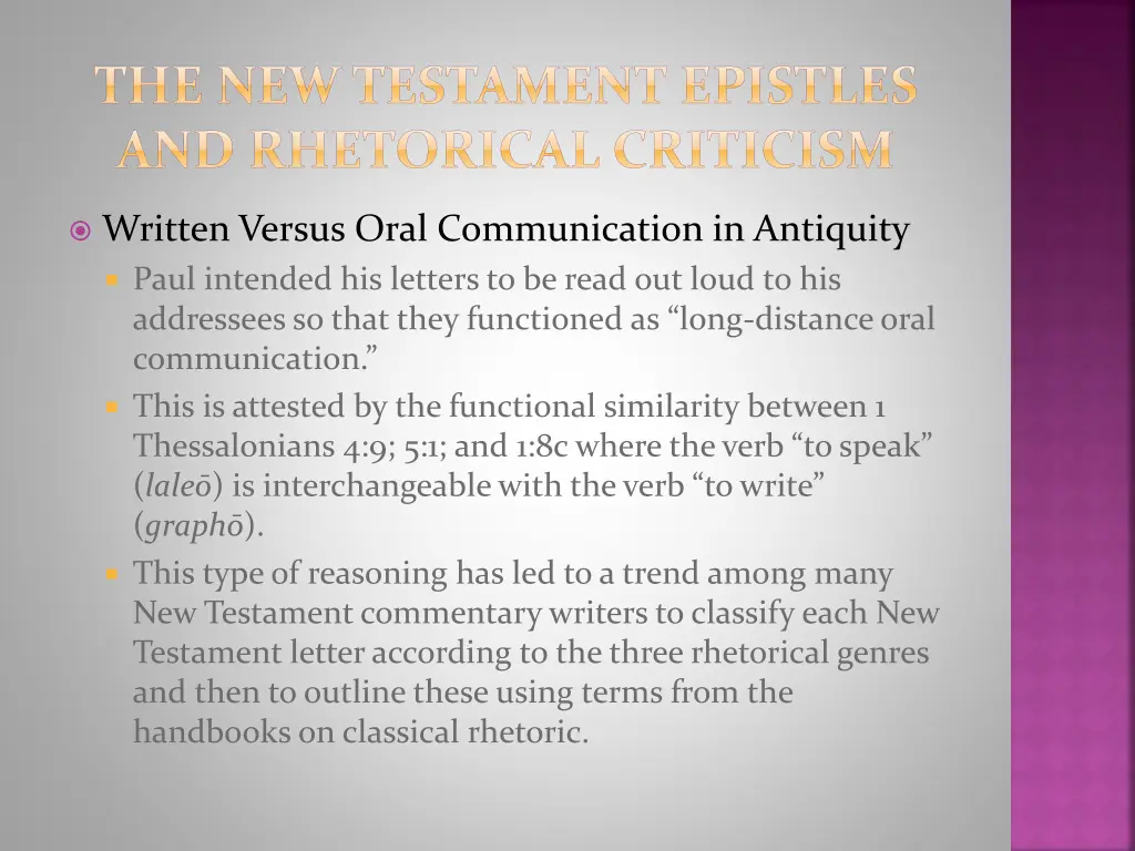 the new testament epistles and rhetorical 2