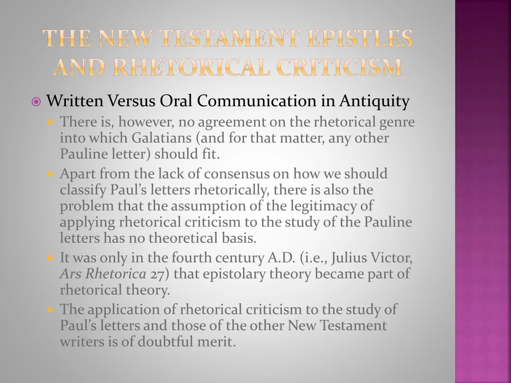 the new testament epistles and rhetorical 4