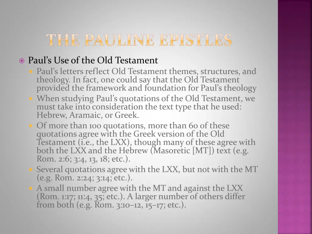 the pauline epistles