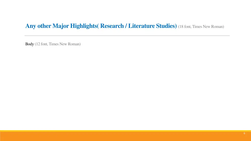 any other major highlights research literature
