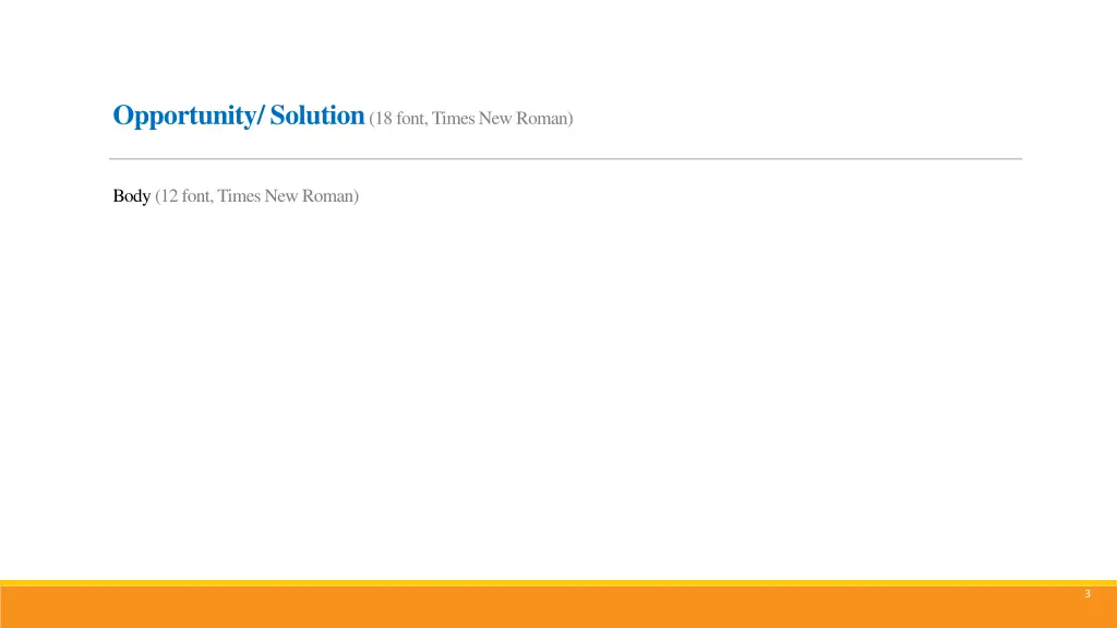 opportunity solution 18 font times new roman
