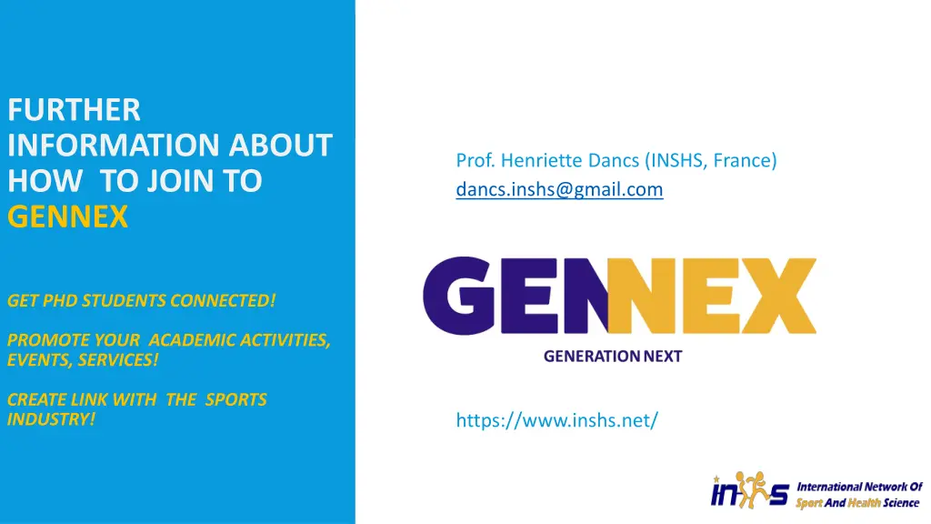 further information about how to join to gennex