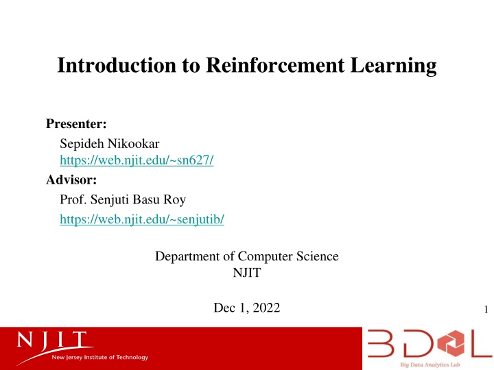 introduction to reinforcement learning