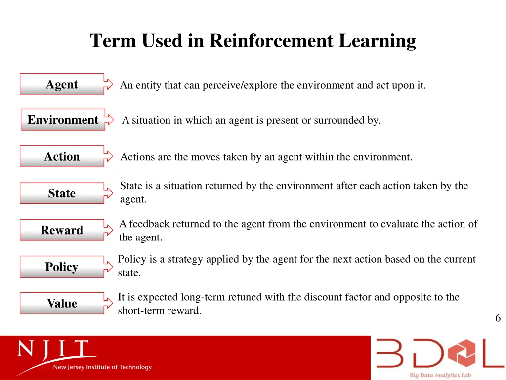 term used in reinforcement learning