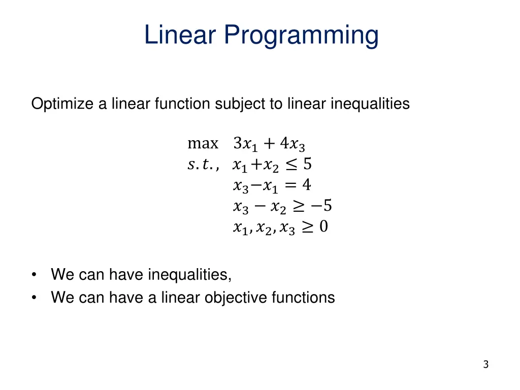 linear programming