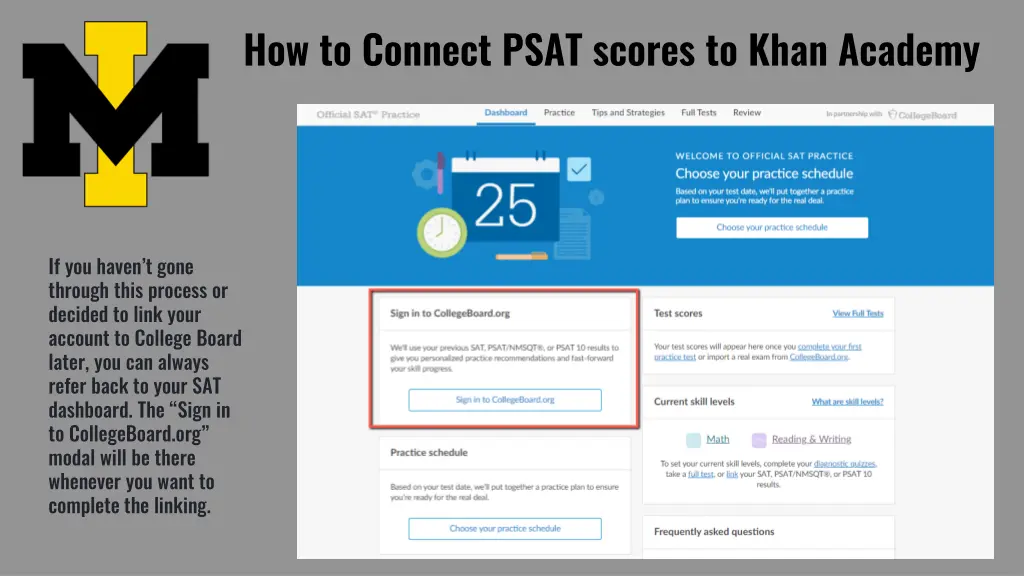 how to connect psat scores to khan academy