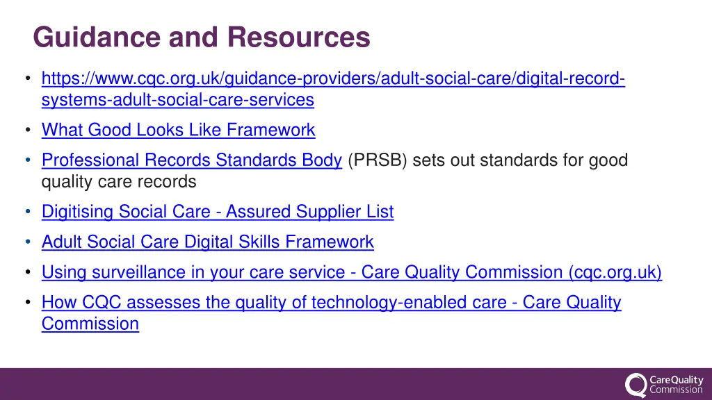 guidance and resources
