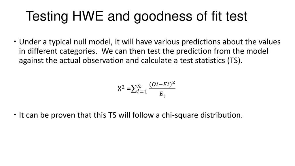 testing hwe and goodness of fit test