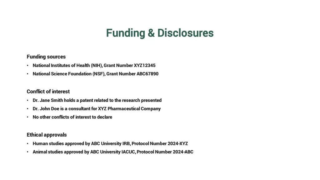 funding disclosures funding disclosures
