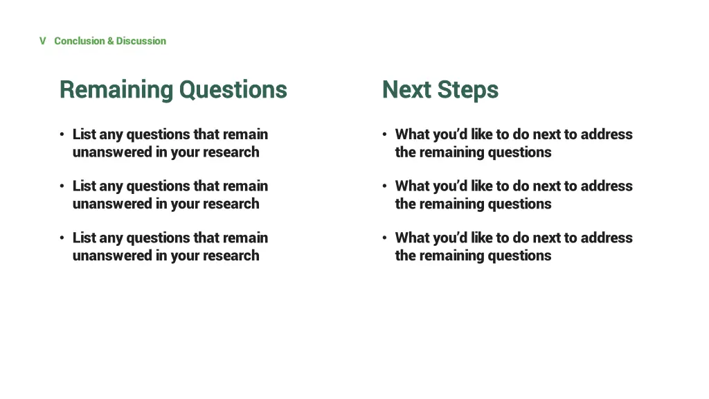 v conclusion discussion 1