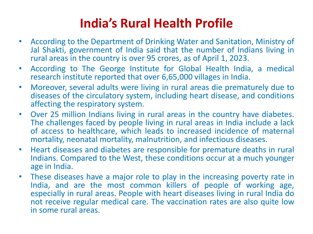 india s rural health profile