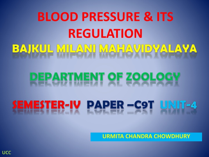 blood pressure its regulation