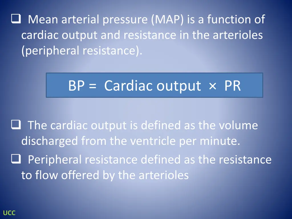 mean arterial pressure map is a function