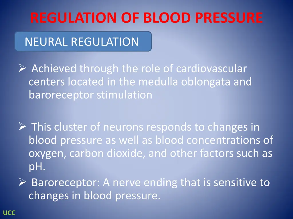regulation of blood pressure 1