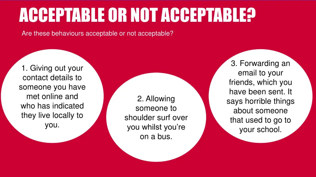acceptable or not acceptable