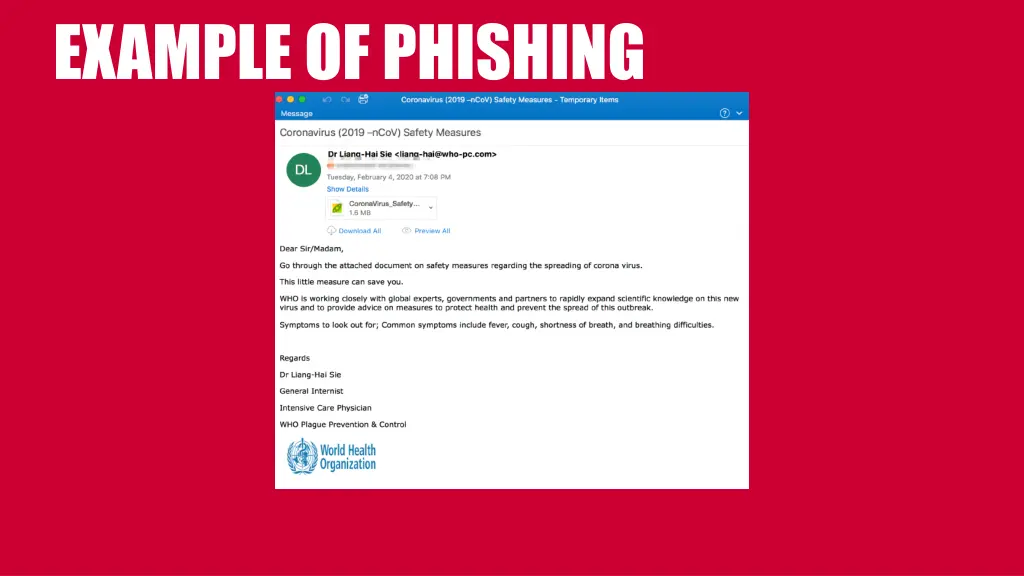 example of phishing