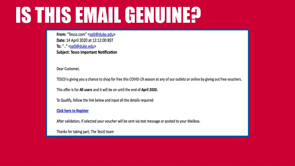 is this email genuine 1