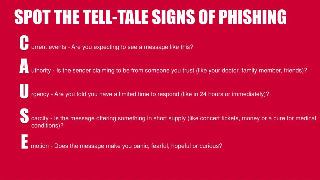 spot the tell tale signs of phishing