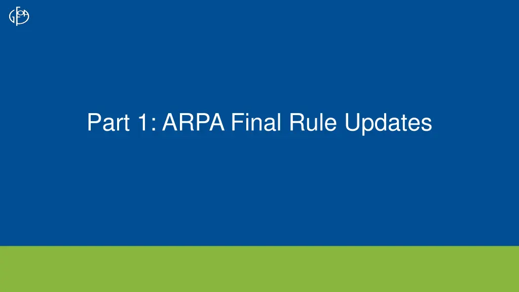 part 1 arpa final rule updates