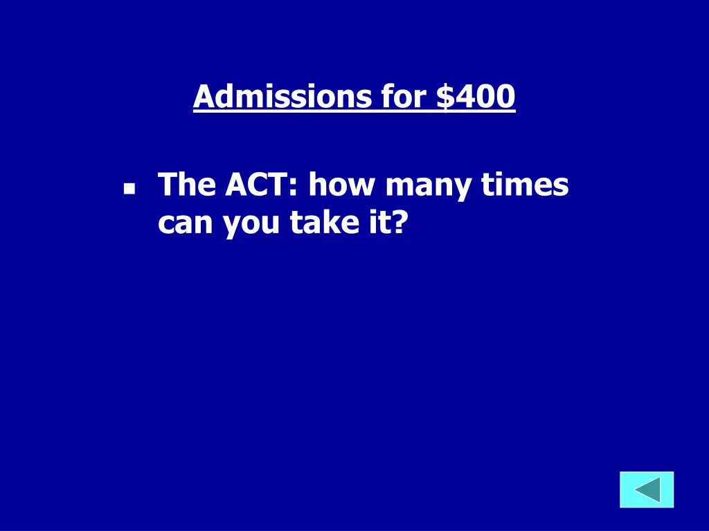 admissions for 400