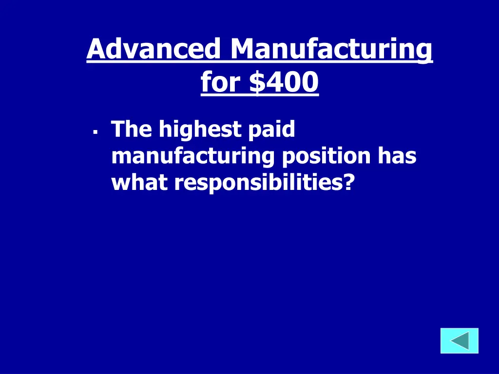 advanced manufacturing for 400