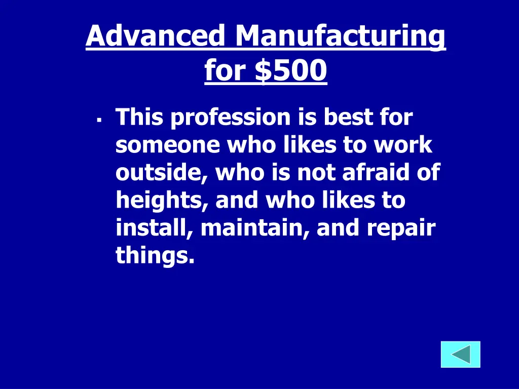 advanced manufacturing for 500