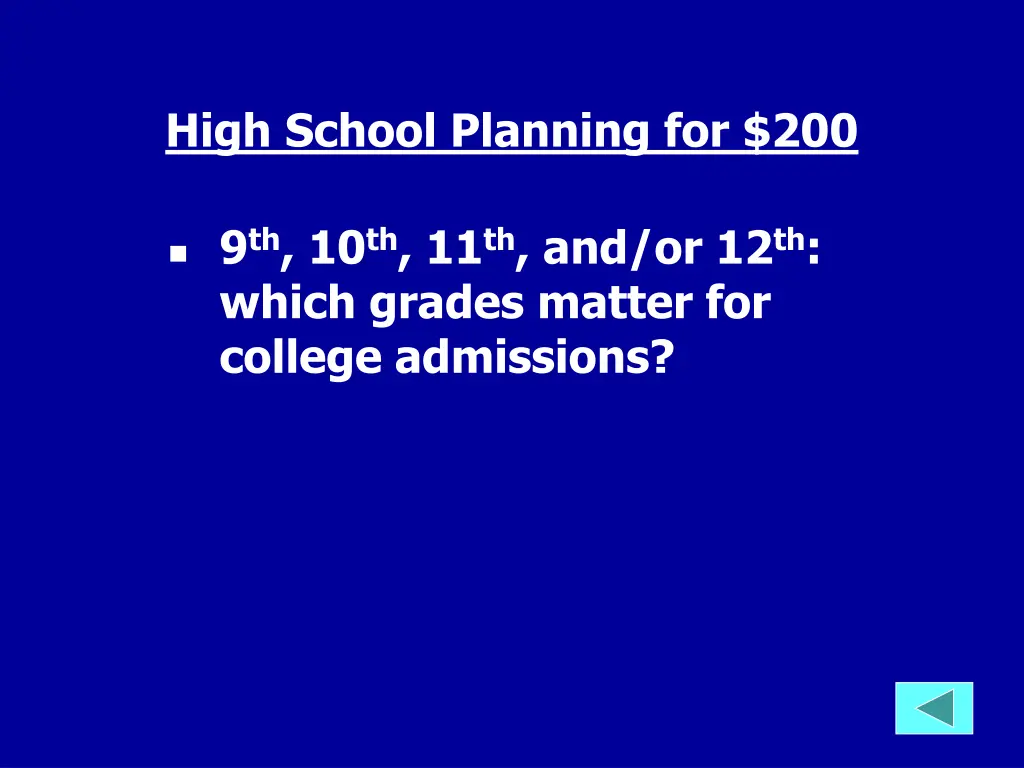 high school planning for 200