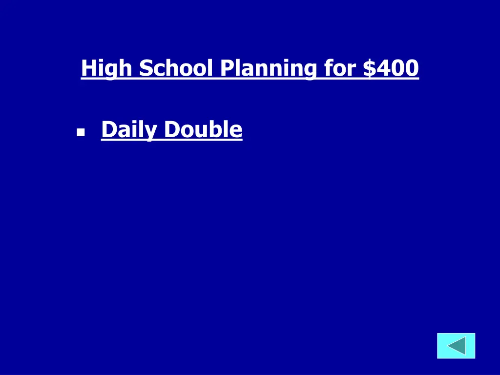 high school planning for 400