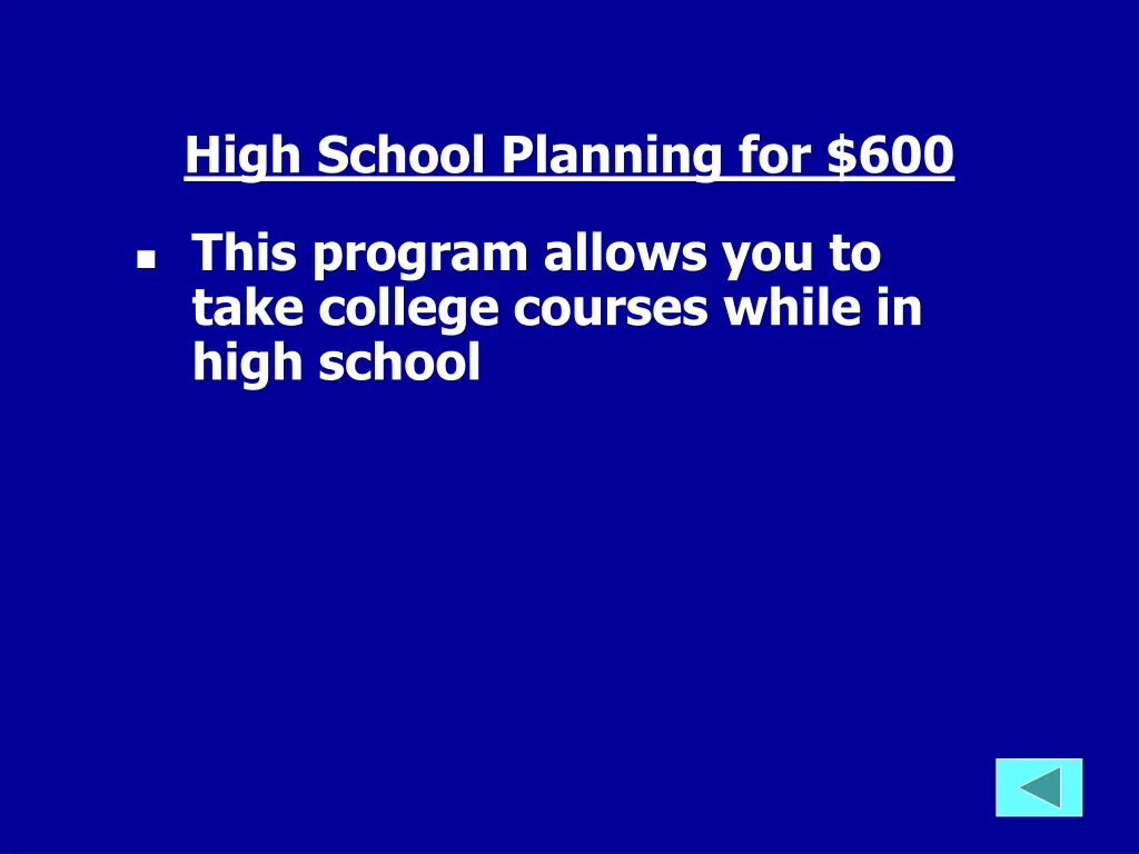 high school planning for 600