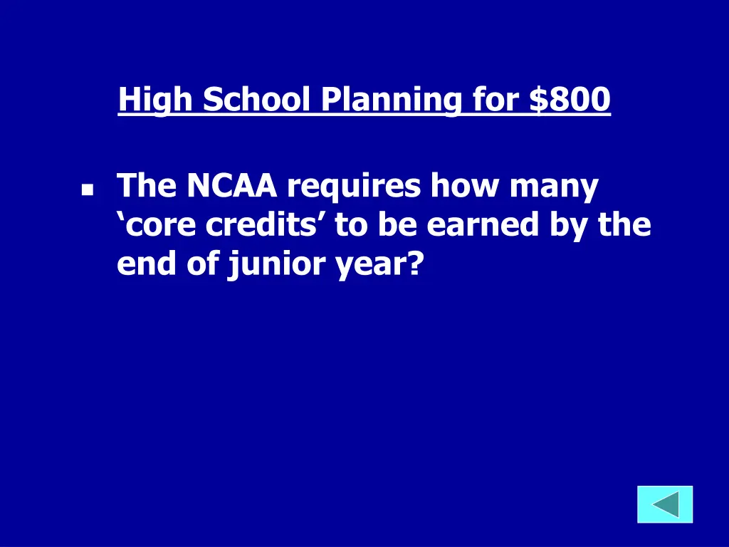 high school planning for 800