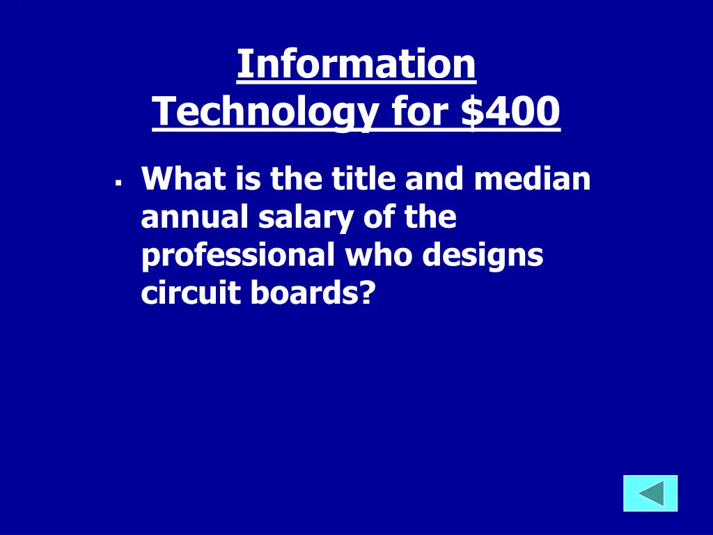 information technology for 400