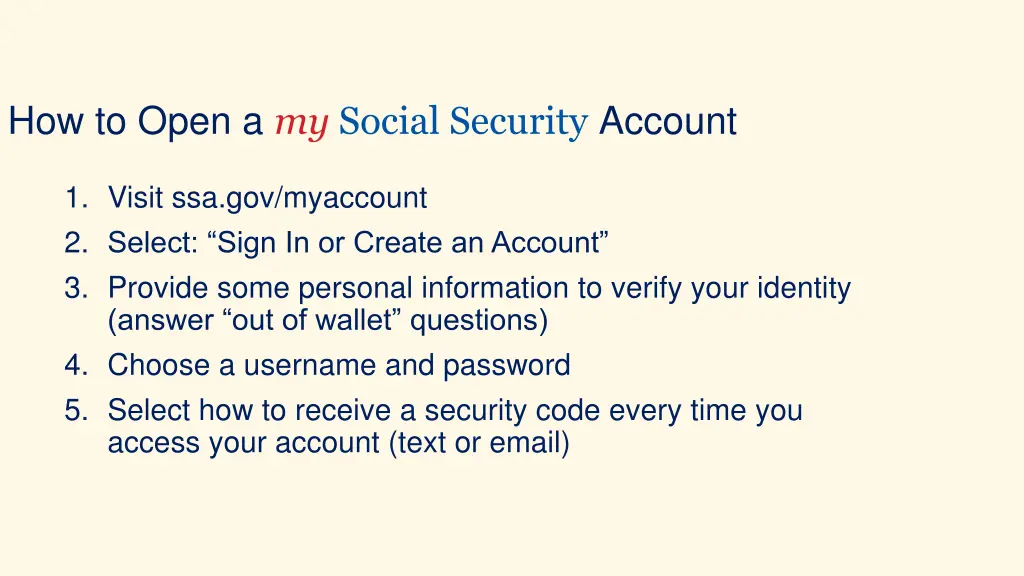 how to open a my social security account