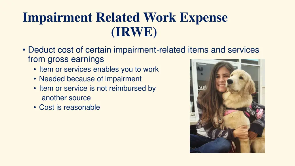 impairment related work expense irwe