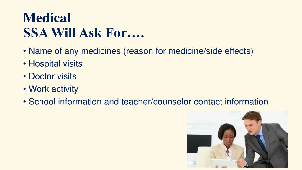 medical ssa will ask for