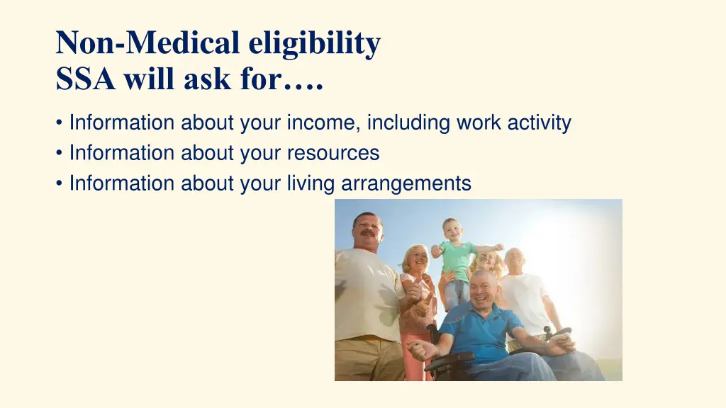 non medical eligibility ssa will ask for