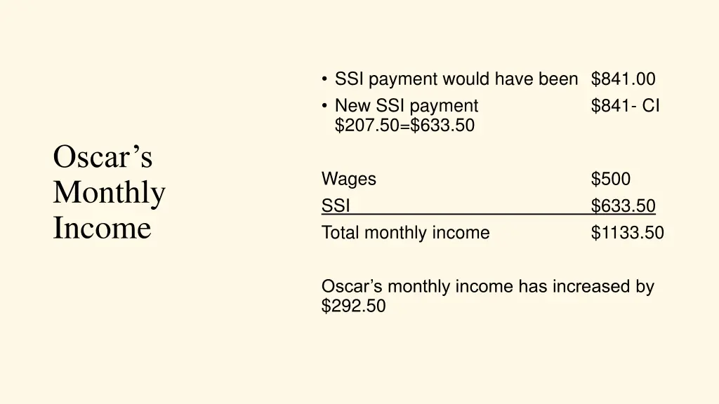 ssi payment would have been