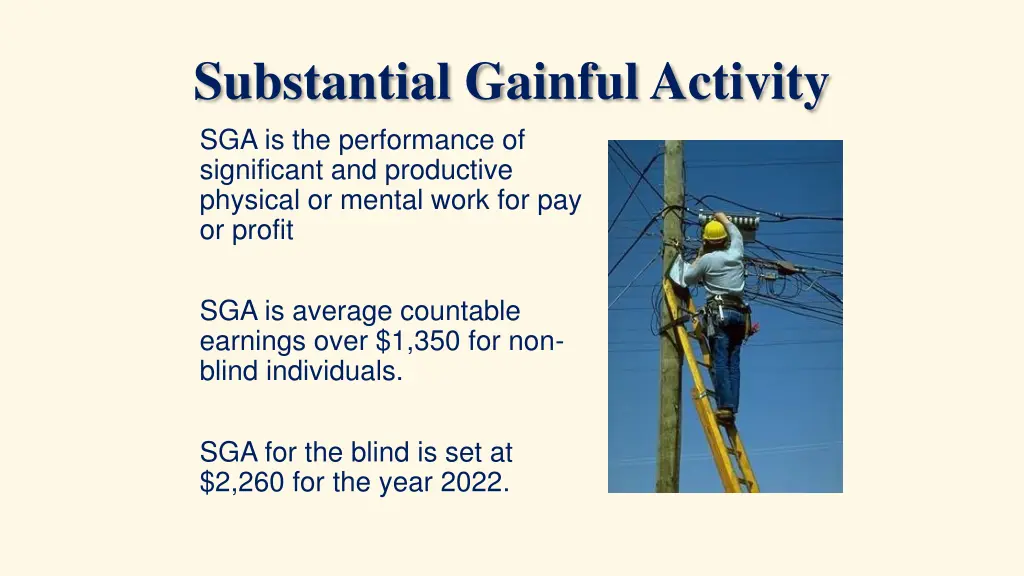 substantial gainful activity