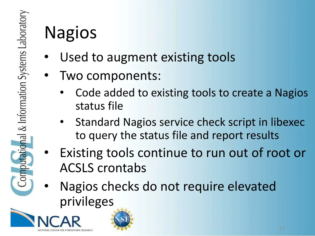 nagios used to augment existing tools