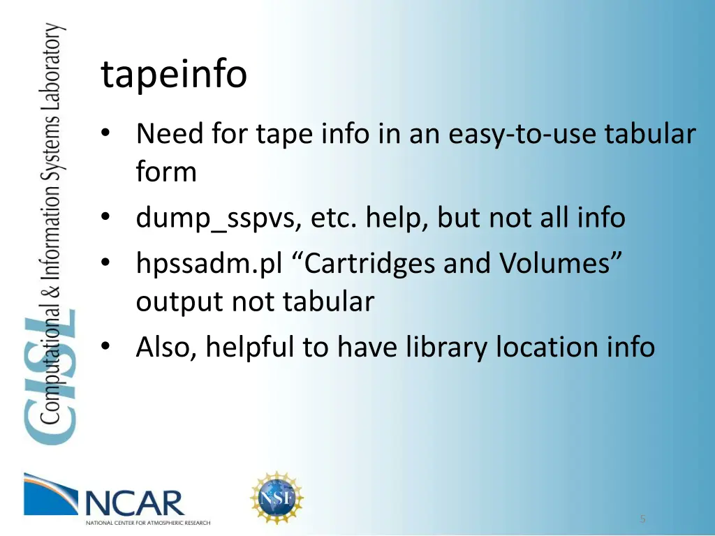 tapeinfo