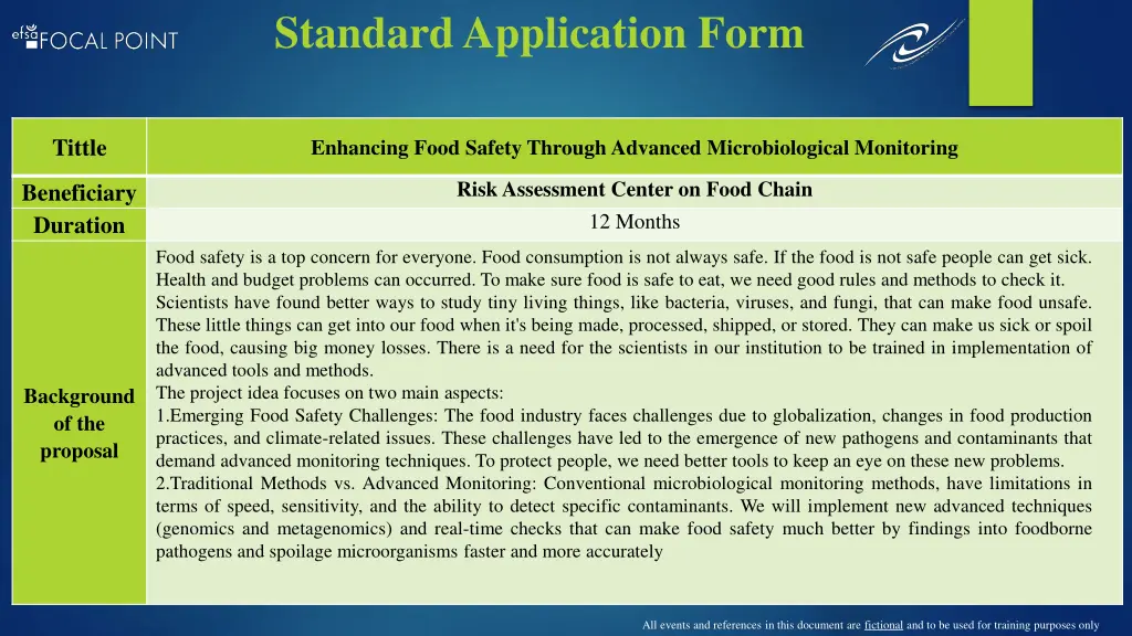 standard application form 1